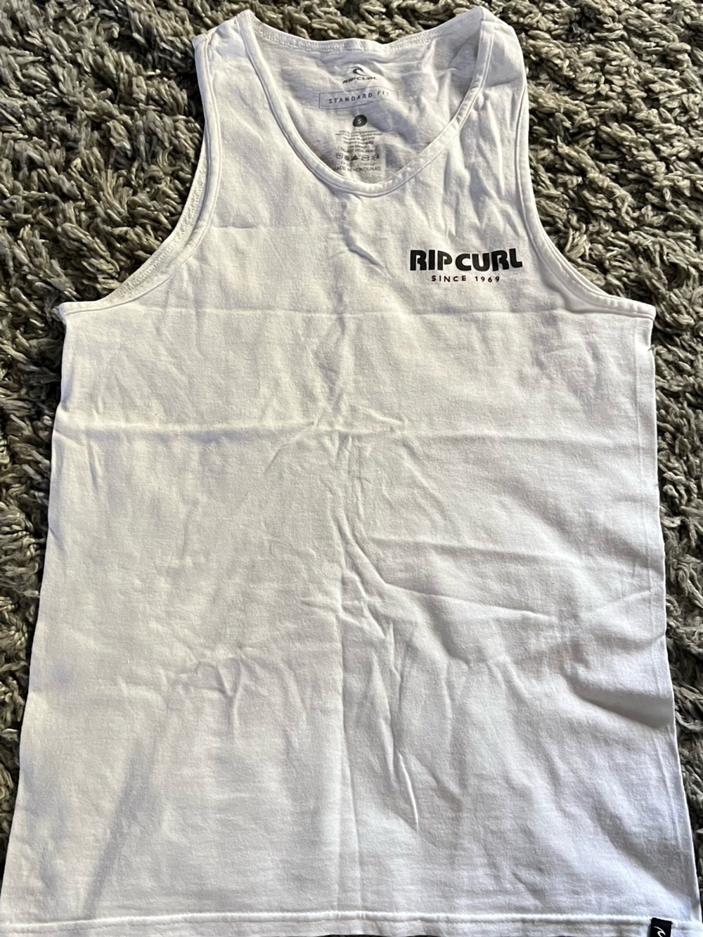 Rip Curl White Tank Top - Classic Logo Small NWOT